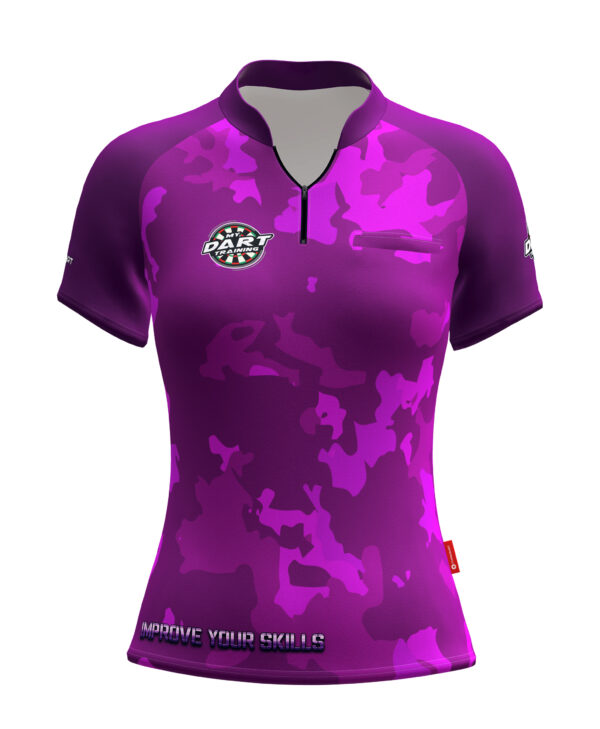 MyDartTraining – Official Dartshirt 2021 – Ladies Camo Violet