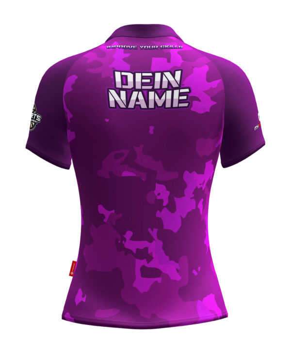 MyDartTraining – Official Dartshirt 2021 – Ladies Camo Violet – Bild 2