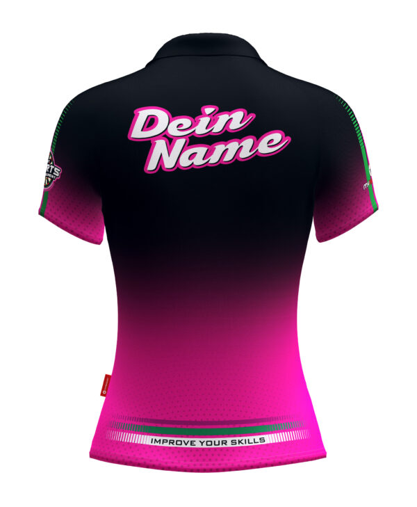 MyDartTraining – Official Dartshirt 2021 – Ladies Pink-Black – Bild 2