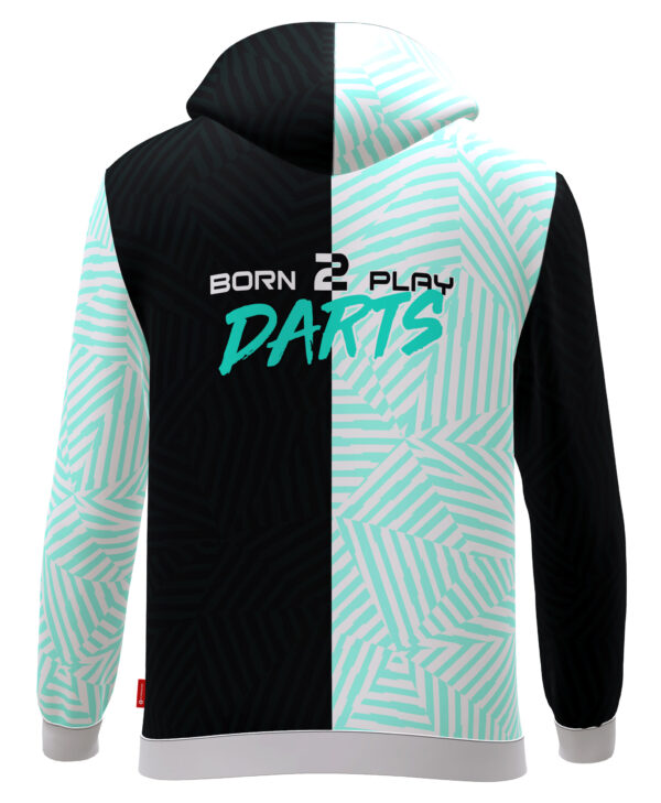 Hoodie - Born 2 Play Darts - Black-Mint – Bild 2