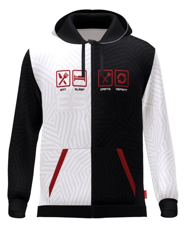 Hoodie - Born 2 Play Darts - Black-White