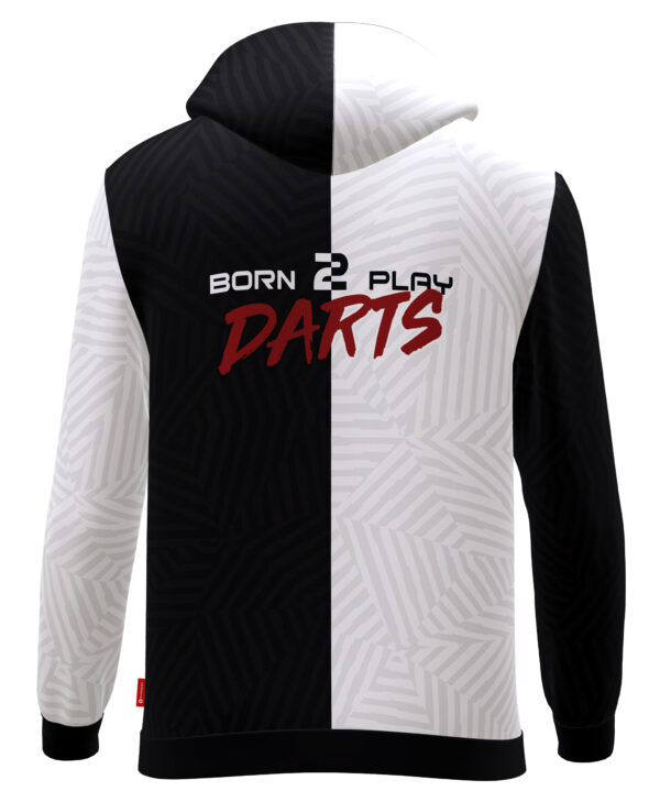 Hoodie - Born 2 Play Darts - Black-White – Bild 2