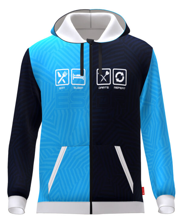 Hoodie - Born 2 Play Darts - Blue-DarkBlue