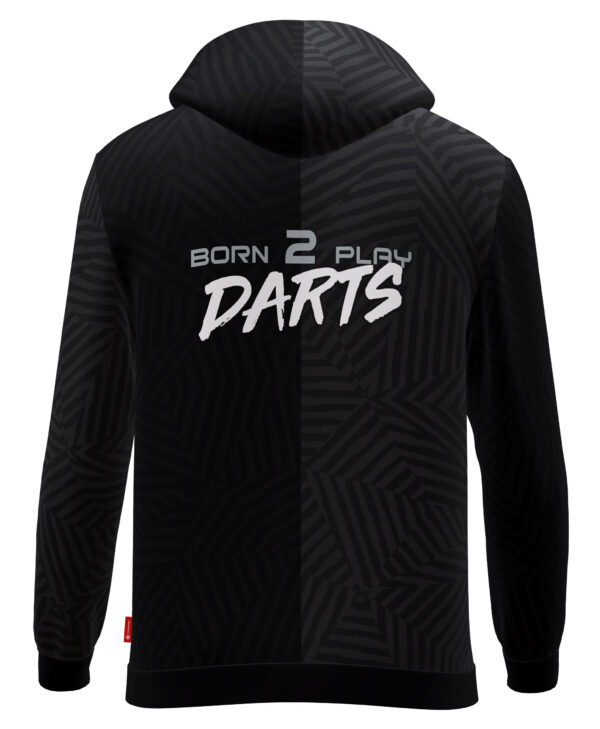 Hoodie - Born 2 Play Darts - Black-Grey – Bild 2