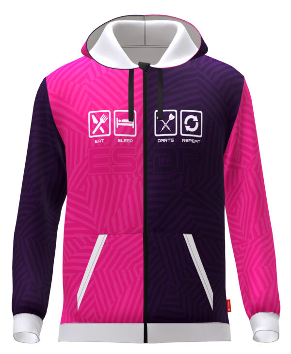 Hoodie - Born 2 Play Darts - Pink-Purple